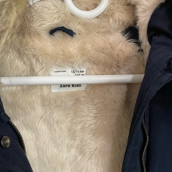 Zara Fur Jacket Girls Size 13/14 - Picture 4 of 4